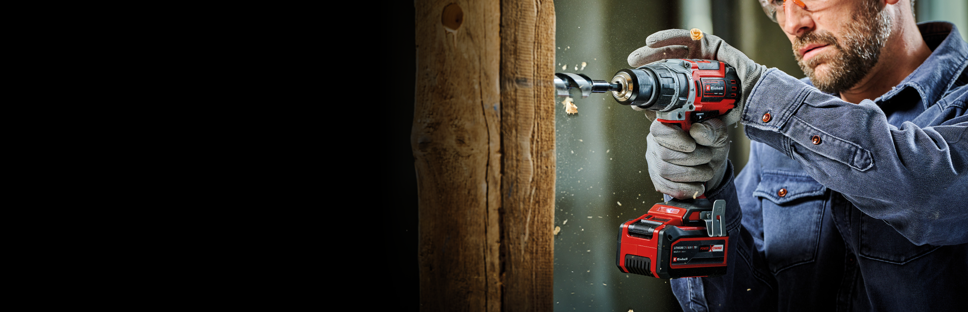Header image of a man using the drill screw.